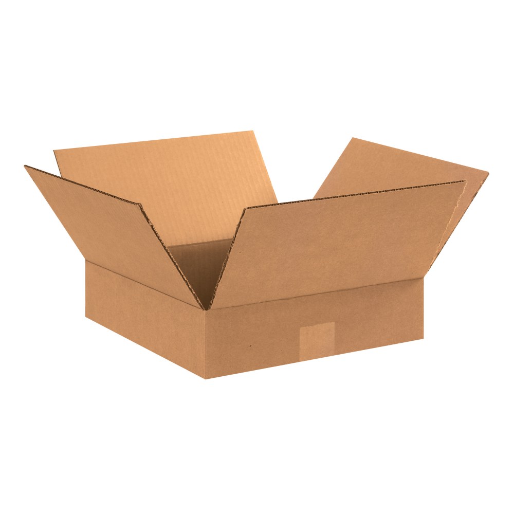 Partners Brand Flat Corrugated Boxes, 12in x 12in x 3in, Kraft, Pack Of 25 MPN:12123