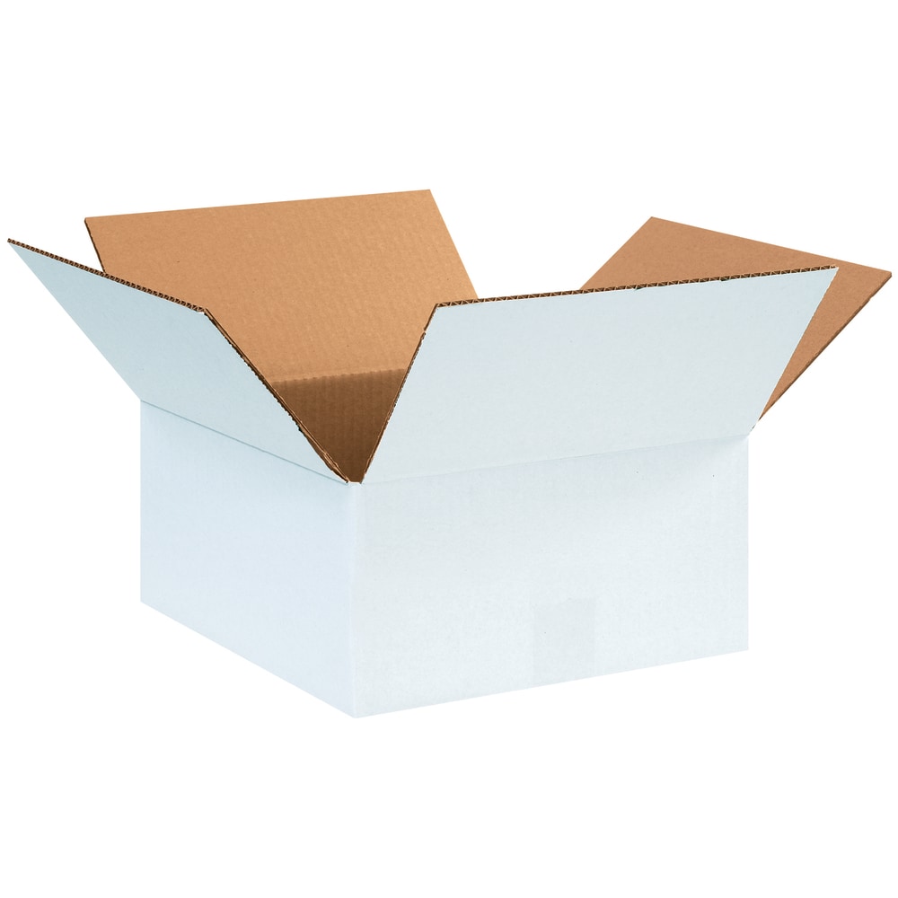 Partners Brand White Corrugated Boxes, 12in x 12in x 6in, Pack Of 25 MPN:12126W