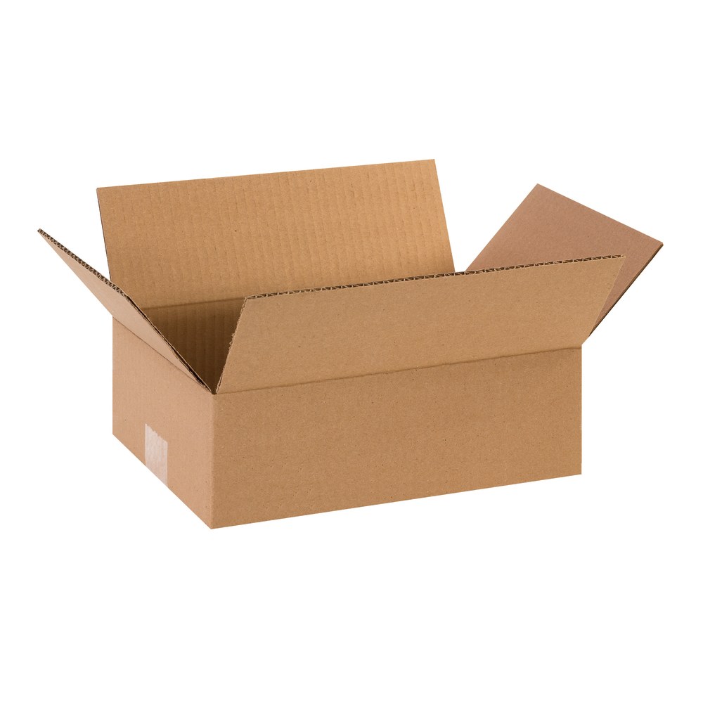 Partners Brand Flat Corrugated Boxes, 12inL x 8inW x 4inH, Kraft, Pack Of 25 MPN:1284