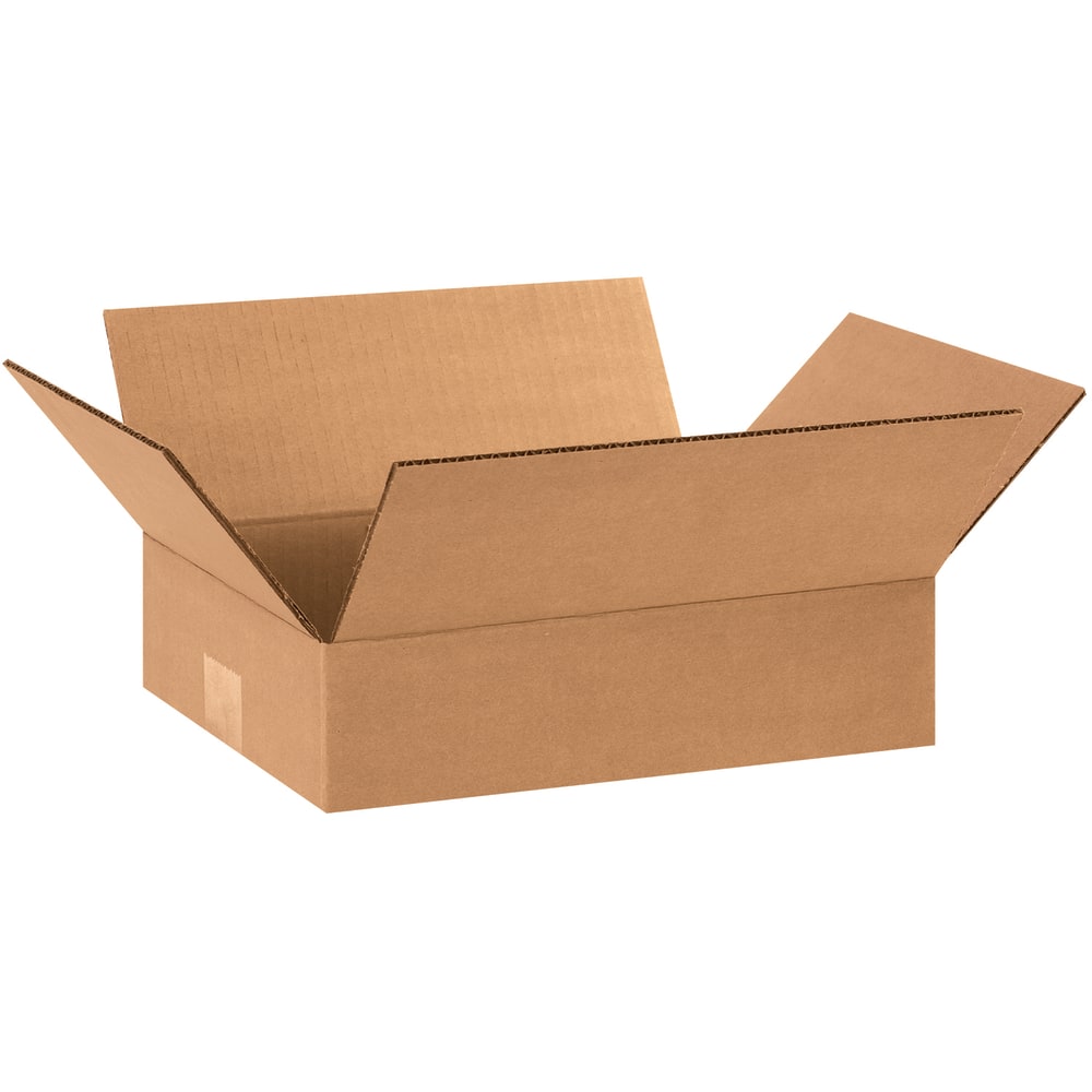 Partners Brand Flat Corrugated Boxes, 12in x 9in x 3in, Kraft, Pack Of 25 MPN:1293