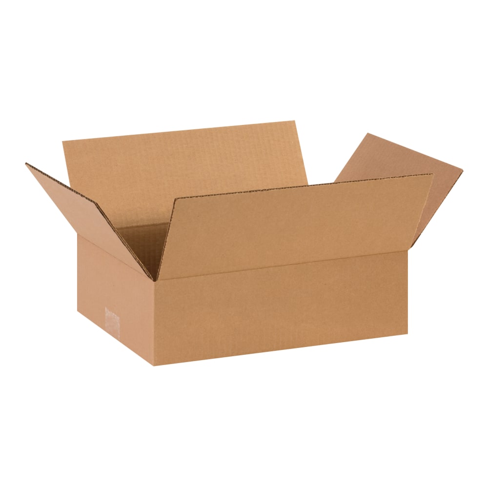 Partners Brand Flat Corrugated Boxes, 14in x 10in x 4in, Kraft, Pack Of 25 MPN:14104