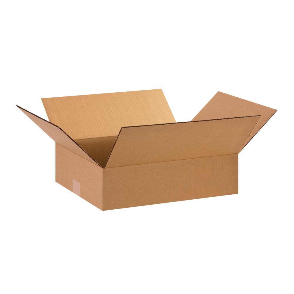 Partners Brand Flat Corrugated Boxes, 15in x 12in x 4in, Kraft, Pack Of 25 MPN:15124