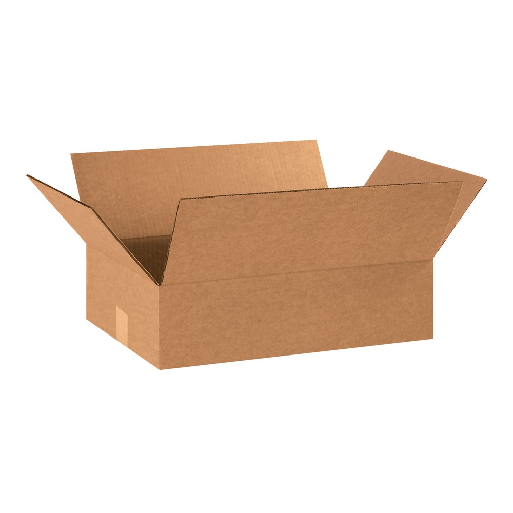 Partners Brand Flat Corrugated Boxes, 18in x 12in x 5in, Kraft, Pack Of 25 MPN:18125