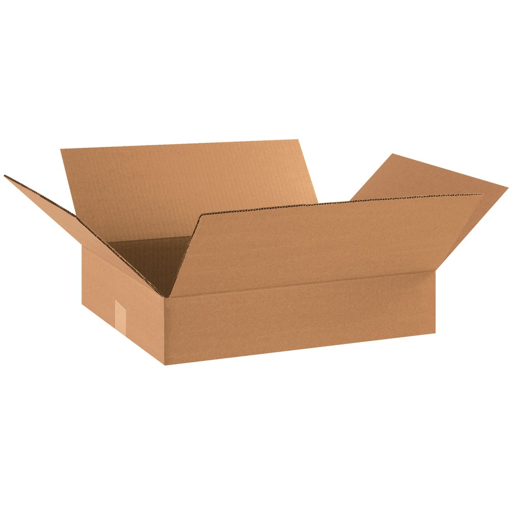 Partners Brand Flat Corrugated Boxes, 18in x 14in x 4in, Kraft, Pack Of 25 MPN:18144