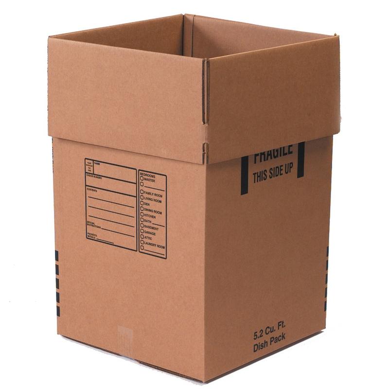 Partners Brand Corrugated Dish Moving Boxes, 18in x 18in x 28in, Kraft, Pack Of 5 MPN:181828DISH