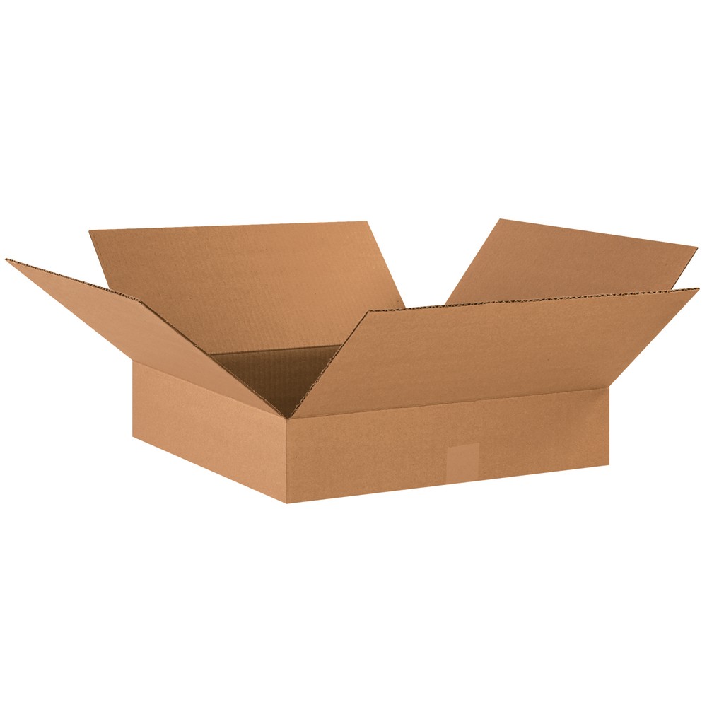 Partners Brand Flat Corrugated Boxes, 18in x 18in x 4in, Kraft, Pack Of 25 MPN:18184