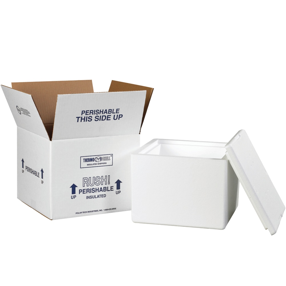 Partners Brand Insulated Shipping Kit, 7inH x 9 1/2inW x 9 1/2inD, White MPN:214C