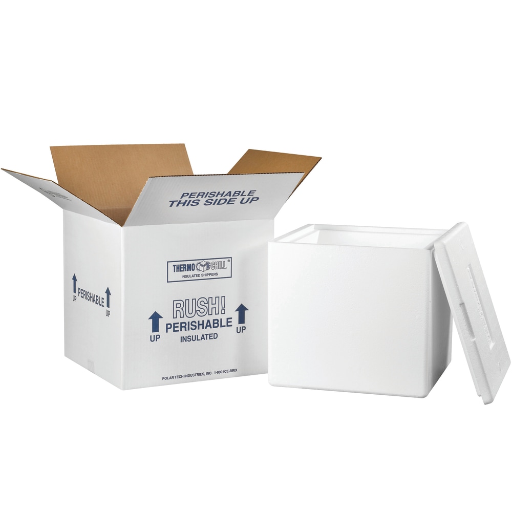 Partners Brand Insulated Shipping Kit, 12 1/2inH x 13inW x 13inD, White MPN:240C