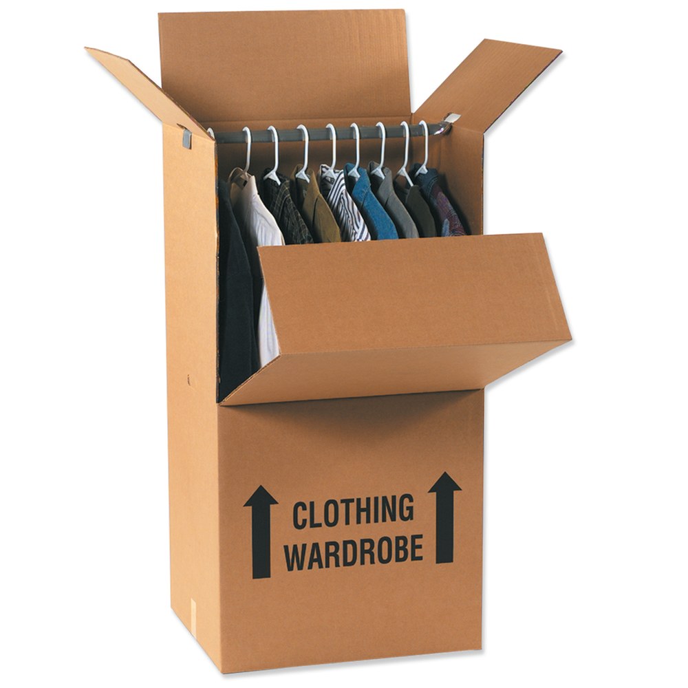 Partners Brand Corrugated Wardrobe Moving Boxes, 24in x 20in x 46in, Kraft Pack Of 5 MPN:242046WARD