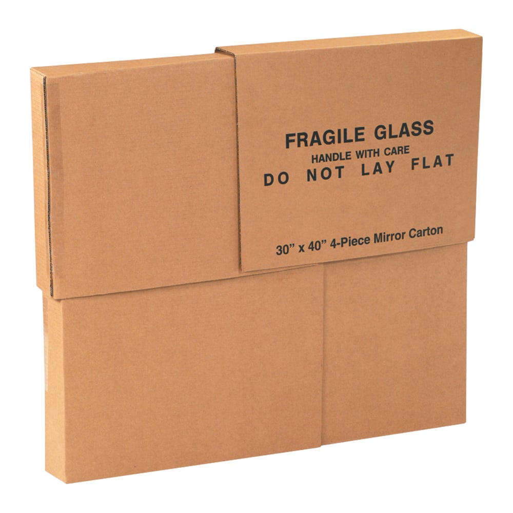 Office Depot Brand 4-Piece Mirror Deluxe Moving Boxes, 30in x 40in x 3 1/2in MPN:30404PCMC