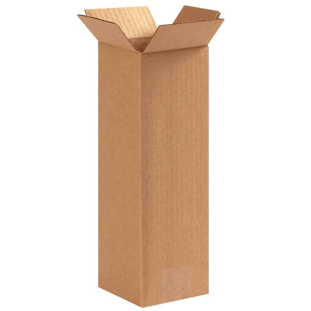 Partners Brand Tall Corrugated Boxes, 4in x 4in x 12in, Kraft, Pack Of 25 MPN:4412