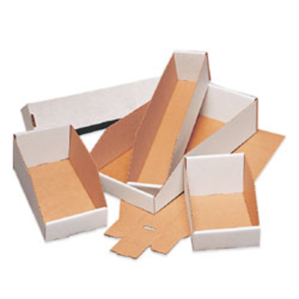 Partners Brand Open Top Bin Boxes, 10in x 12in x 4 1/2in, White, Case Of 25 MPN:BINMT1012