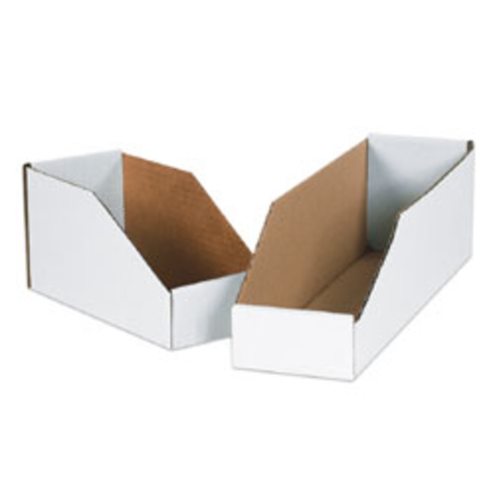Partners Brand Open Top Bin Boxes, 2in x 12in x 4 1/2in, White, Case Of 50 MPN:BINMT212
