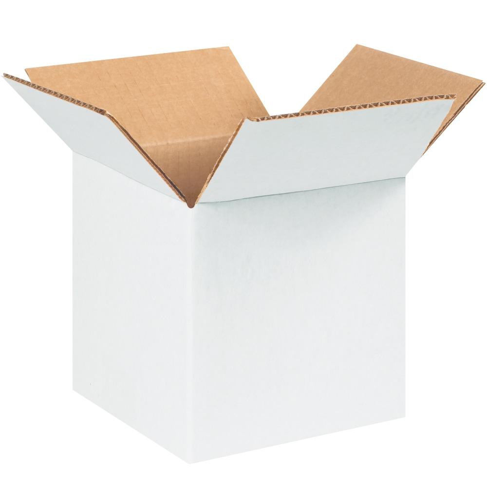 Partners Brand Corrugated Boxes, 7in x 7in x 7in, White, Pack Of 25 Boxes MPN:777W