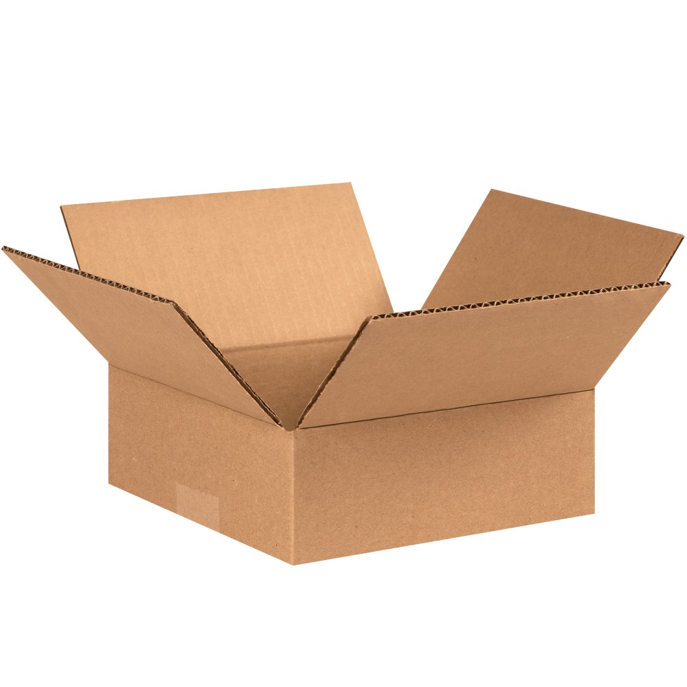 Partners Brand Flat Corrugated Boxes, 9in x 9in x 3in, Kraft, Pack Of 25 Boxes MPN:993