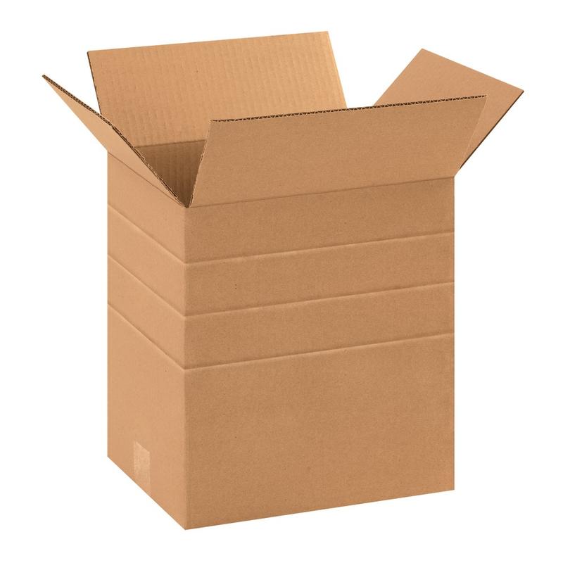 Partners Brand Multi-Depth Corrugated Boxes, 11 2/4in x 8 3/4in x 12in, Scored 10in, 8in, 6in, Kraft, Pack Of 25 MPN:MD11812