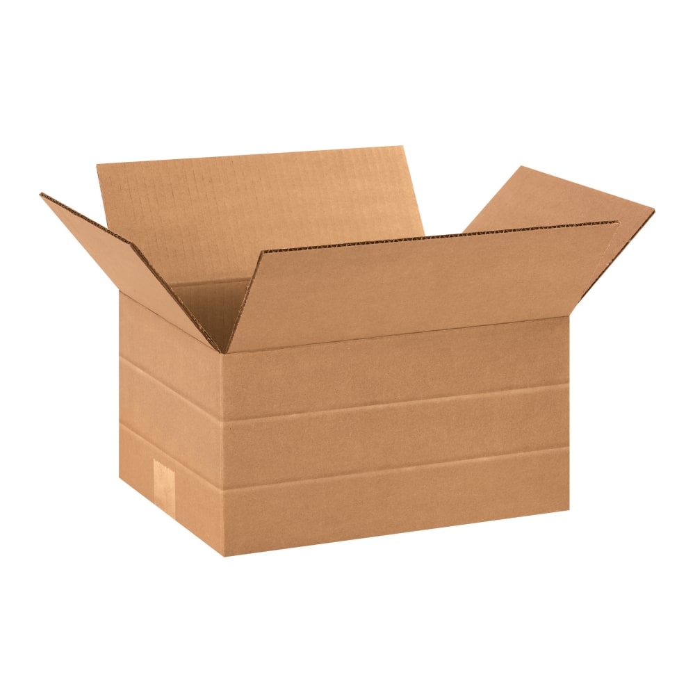 Partners Brand Multi-Depth Corrugated Boxes, 12in x 9in x 6in, Kraft Pack Of 25 MPN:MD1296