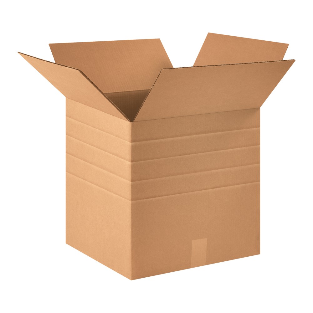 Partners Brand Multi-Depth Corrugated Boxes, 16in x 16in x 16in, Scored 14in, 12in, 10in, 8in, Kraft, Pack Of 10 MPN:MD161616