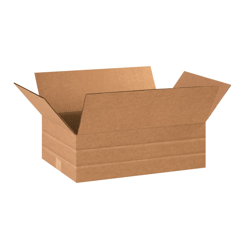 Partners Brand Multi-Depth Corrugated Boxes, 18in x 12in x 6in, Scored 4in, 2in, Kraft, Pack Of 25 MPN:MD18126