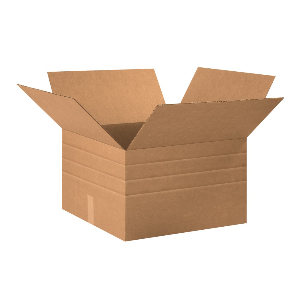 Partners Brand Multi-Depth Corrugated Boxes, 20in x 20in x 12in, Scored 10in, 8in, 6in, Kraft, Pack Of 15 MPN:MD202012