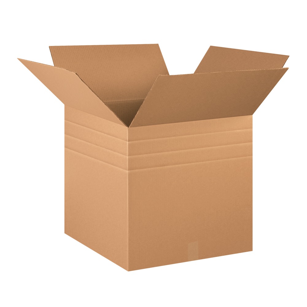 Partners Brand Multi-Depth Corrugated Boxes, 20in x 20in x 20in, Scored 18in, 16in, 14in, Kraft, Pack Of 10, MD202020 MPN:MD202020