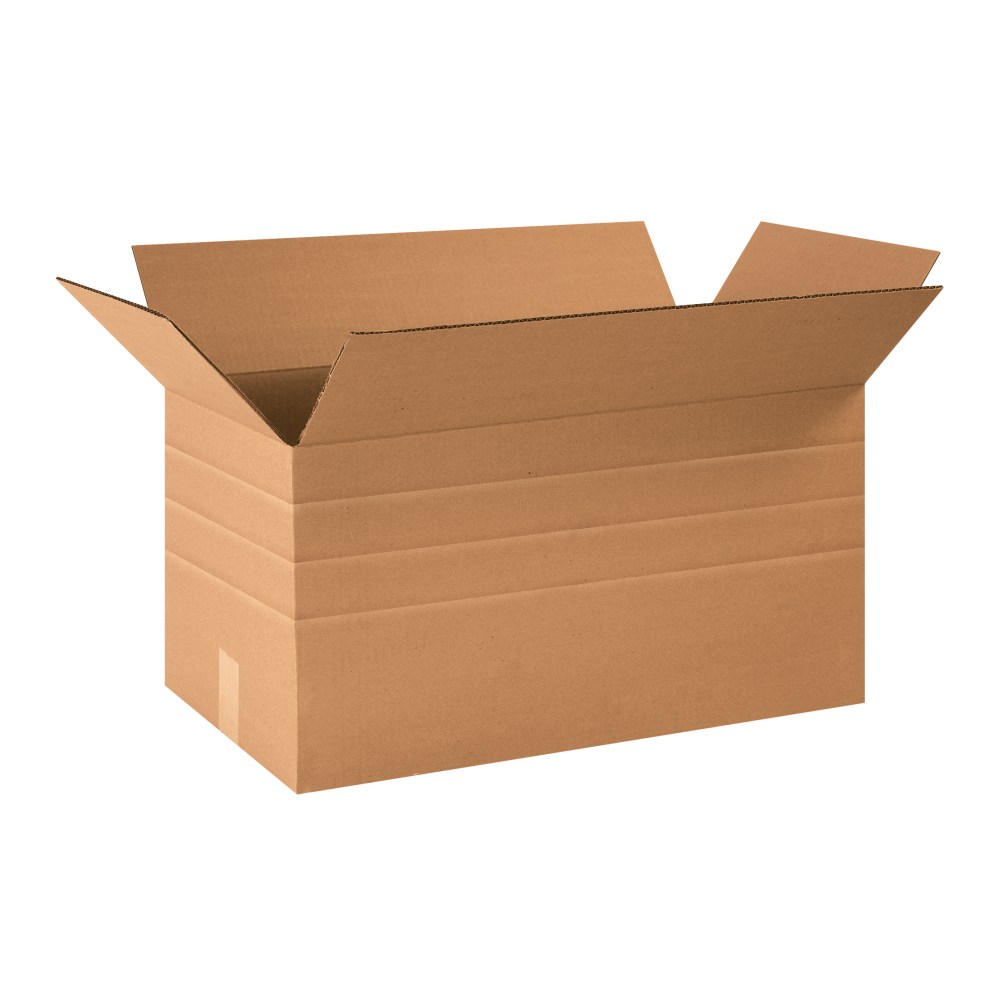 Partners Brand Multi-Depth Corrugated Boxes, 24in x 12in x 12in, Scored 10in, 8in, 6in, Kraft, Pack Of 25 MPN:MD241212