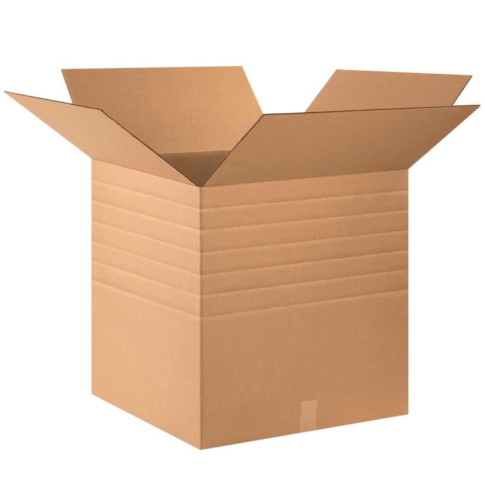 Partners Brand Multi-Depth Corrugated Boxes, 20in x 20in x 20in, Scored 18in, 16in, 14in, Kraft, Pack Of 10, MDHD202020 MPN:MDHD202020