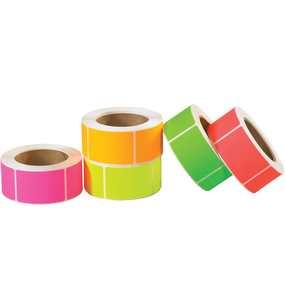 Tape Logic Fluorescent Inventory Labels, DL1232, Rectangle, 2in x 3in, Assorted Colors, Pack Of 5, 000 MPN:DL1232