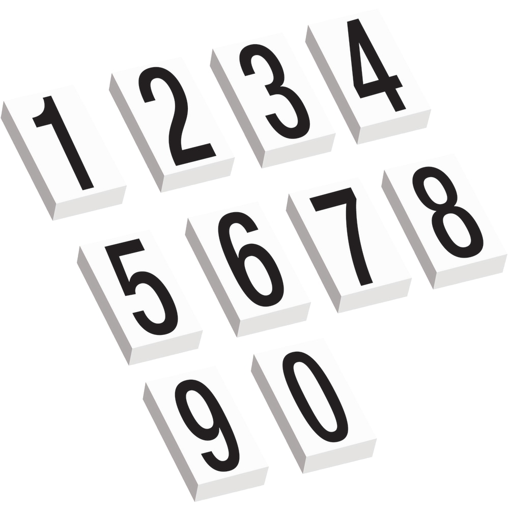 Partners Brand Vinyl Warehouse Labels, DL9315, Numbers 0 - 9, 3 1/2in, Black/White, Case Of 600 MPN:DL9315