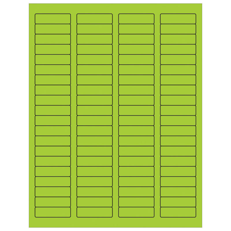 Tape Logic Permanent Labels, LL170GN, Rectangle, 1 3/4in x 1/2in, Fluorescent Green, Case Of 8, 000 MPN:LL170GN
