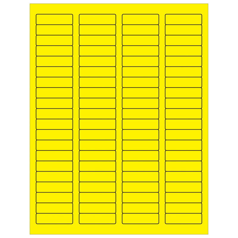 Tape Logic Permanent Labels, LL170YE, Rectangle, 1 3/4in x 1/2in, Fluorescent Yellow, Case Of 8, 000 MPN:LL170YE