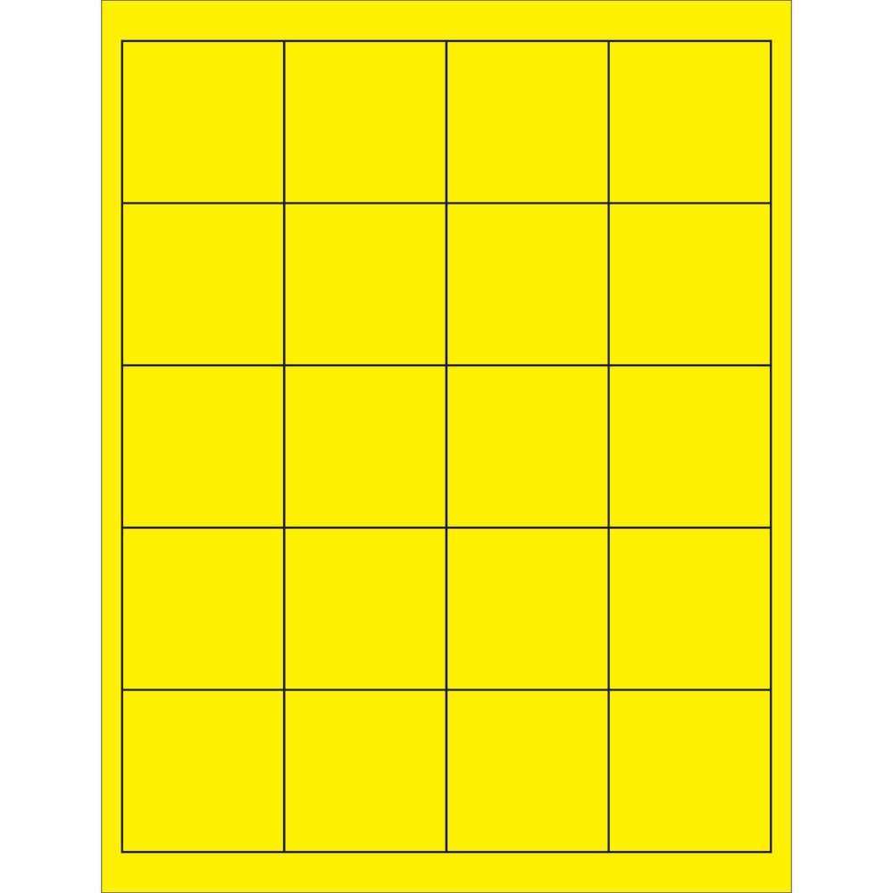 Tape Logic Permanent Labels, LL172YE, Rectangle, 2in x 2in, Fluorescent Yellow, Case Of 2, 000 MPN:LL172YE