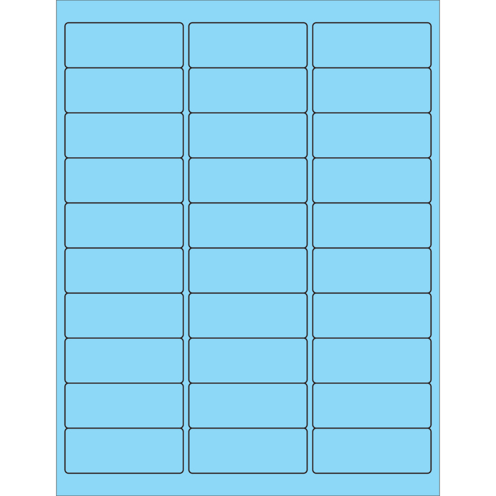 Tape Logic Permanent Labels, LL173BE, Rectangle, 2 5/8in x 1in, Pastel Blue, Case Of 3, 000 MPN:LL173BE