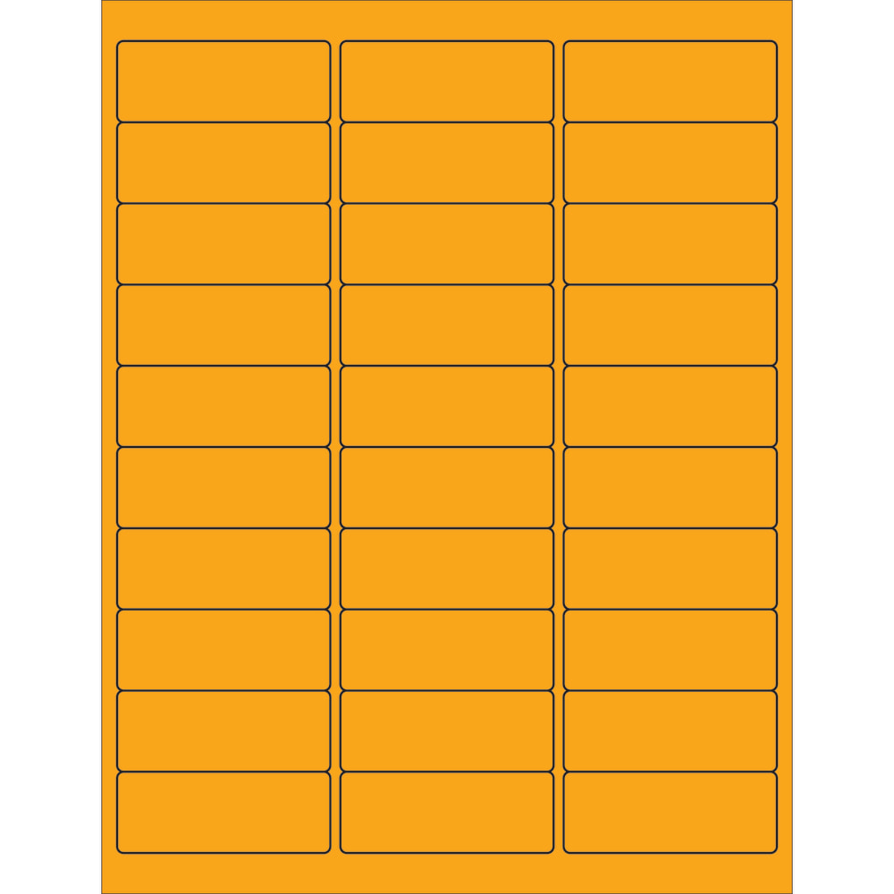 Tape Logic Permanent Labels, LL173OR, Rectangle, 2 5/8in x 1in, Fluorescent Orange, Case Of 3, 000 MPN:LL173OR