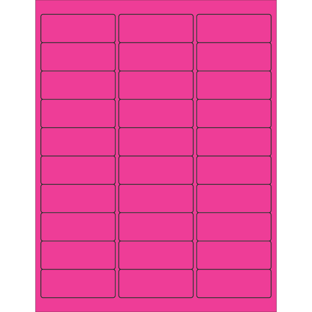 Tape Logic Permanent Labels, LL173PK, Rectangle, 2 5/8in x 1in, Fluorescent Pink, Case Of 3, 000 MPN:LL173PK