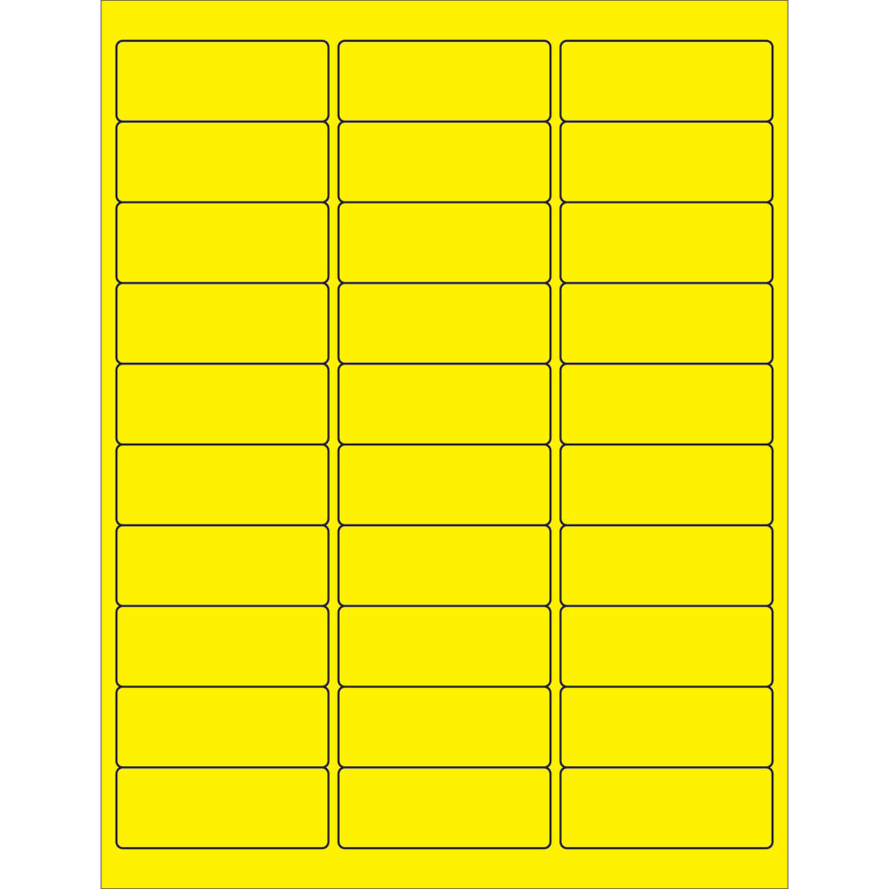 Tape Logic Permanent Labels, LL173YE, Rectangle, 2 5/8in x 1in, Fluorescent Yellow, Case Of 3, 000 MPN:LL173YE