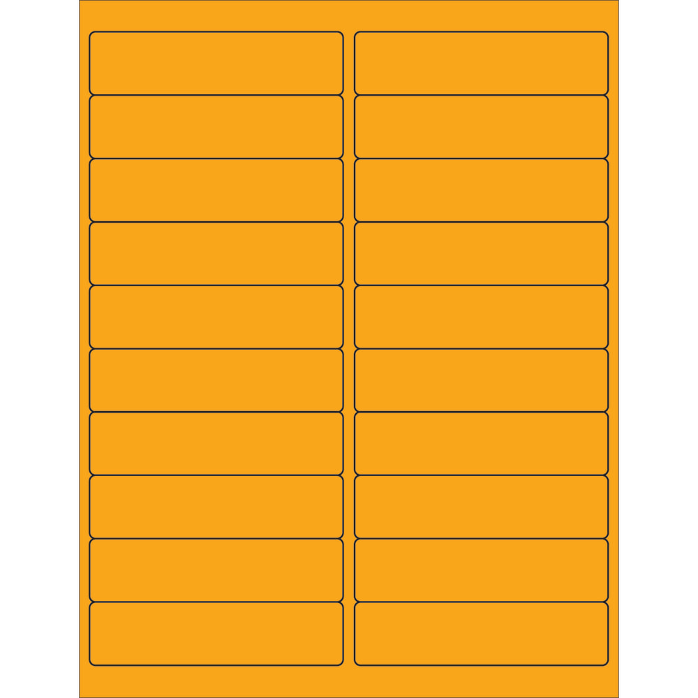 Tape Logic Permanent Labels, LL177OR, Rectangle, 4in x 1in, Fluorescent Orange, Case Of 2, 000 MPN:LL177OR