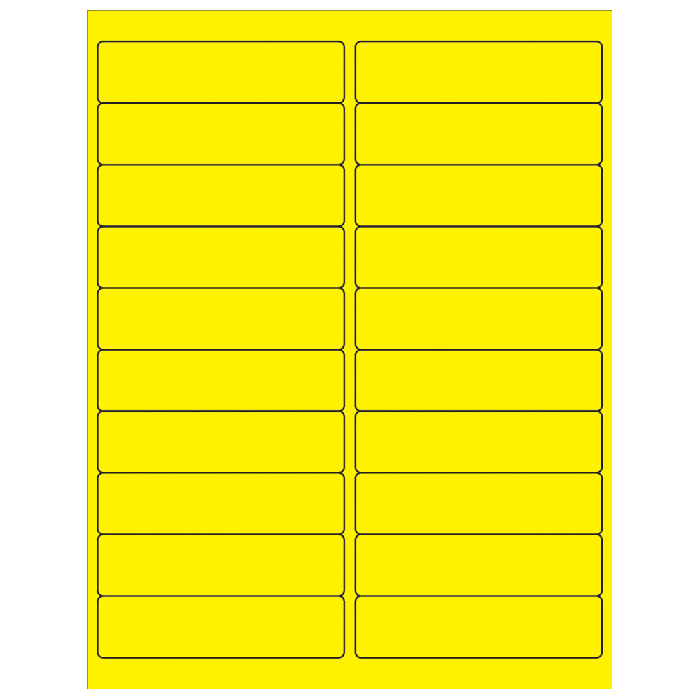 Tape Logic Permanent Labels, LL177YE, Rectangle, 4in x 1in, Fluorescent Yellow, Case Of 2, 000 MPN:LL177YE