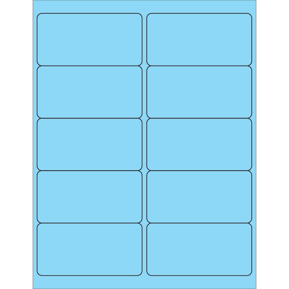 Tape Logic Permanent Labels, LL178BE, Rectangle, 4in x 2in, Pastel Blue, Case Of 1, 000 MPN:LL178BE