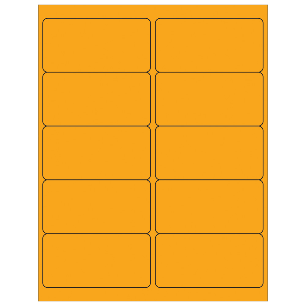 Tape Logic Permanent Labels, LL178OR, Rectangle, 4in x 2in, Fluorescent Orange, Case Of 1, 000 MPN:LL178OR