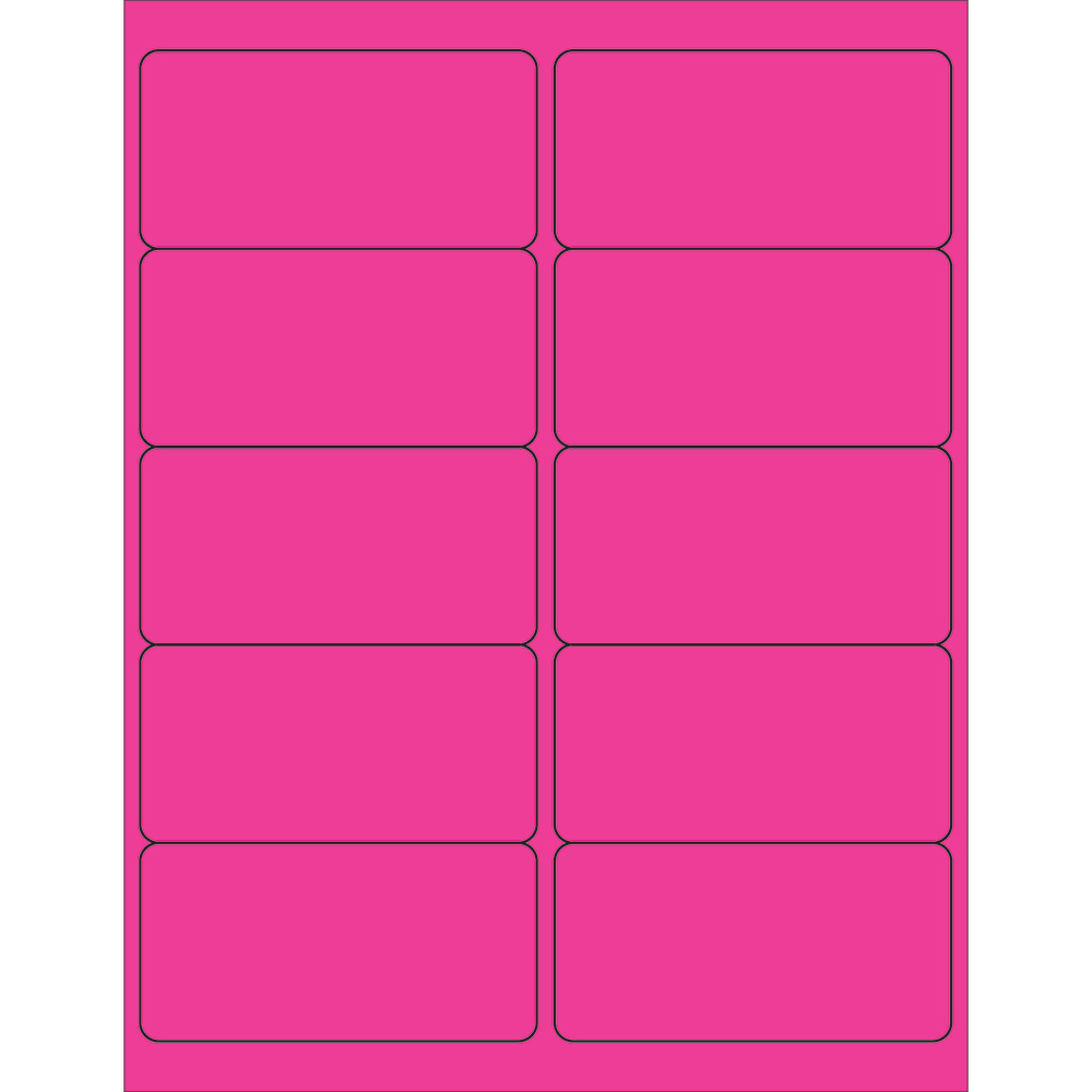 Tape Logic Permanent Labels, LL178PK, Rectangle, 4in x 2in, Fluorescent Pink, Case Of 1, 000 MPN:LL178PK