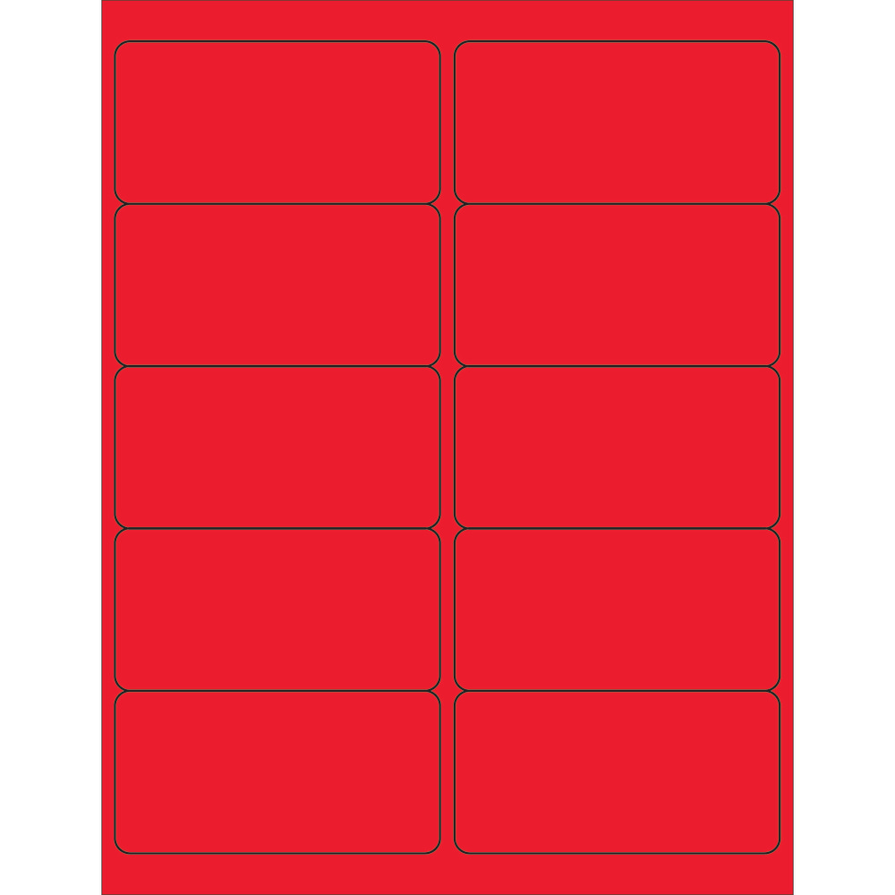 Tape Logic Permanent Labels, LL178RD, Rectangle, 4in x 2in, Fluorescent Red, Case Of 1, 000 MPN:LL178RD
