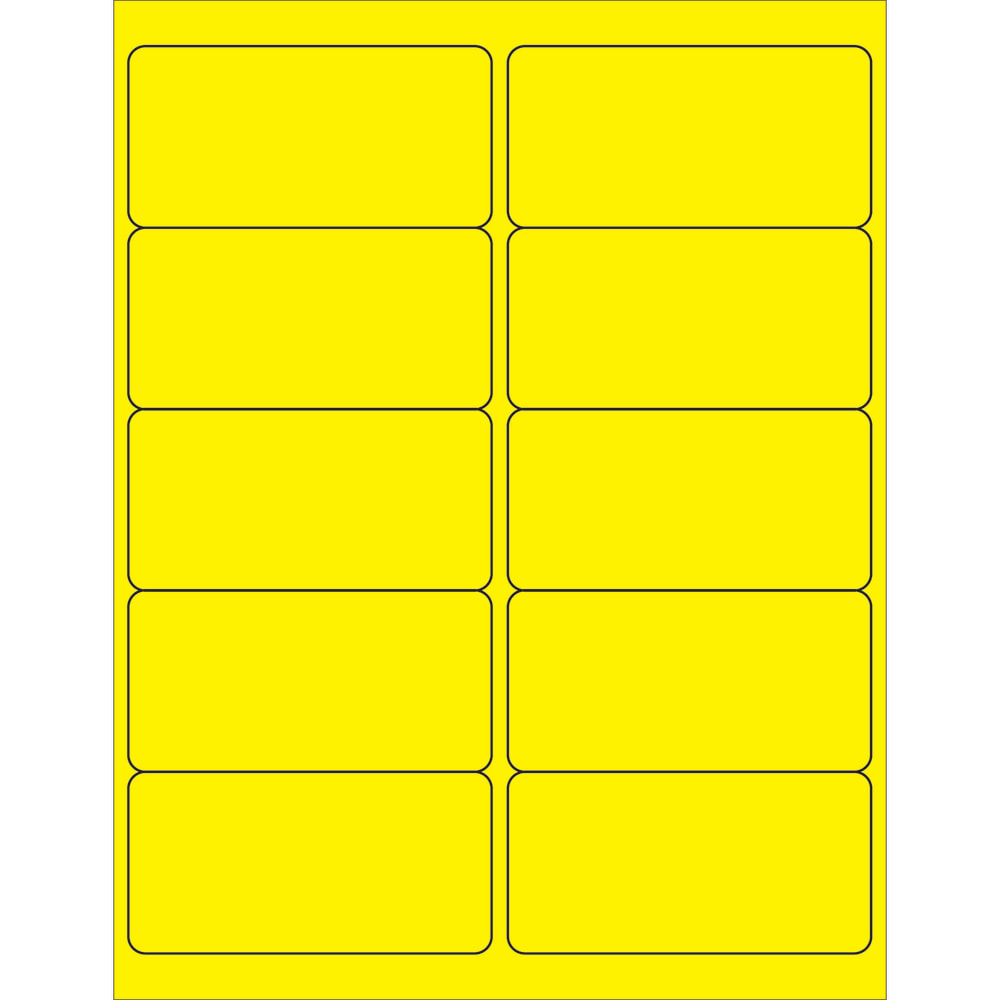 Tape Logic Permanent Labels, LL178YE, Rectangle, 4in x 2in, Fluorescent Yellow, Case Of 1, 000 MPN:LL178YE