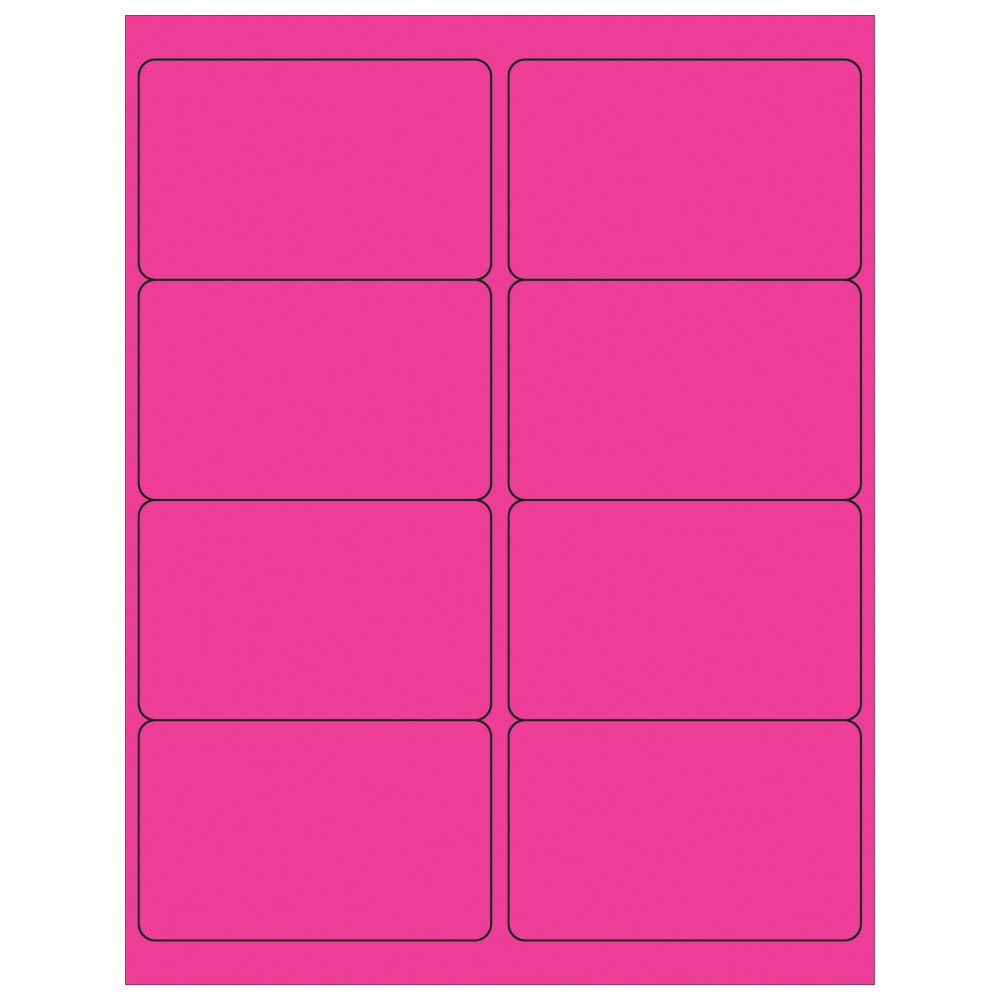 Tape Logic Permanent Labels, LL179PK, Rectangle, 4in x 2 1/2in, Fluorescent Pink, Case Of 800 MPN:LL179PK