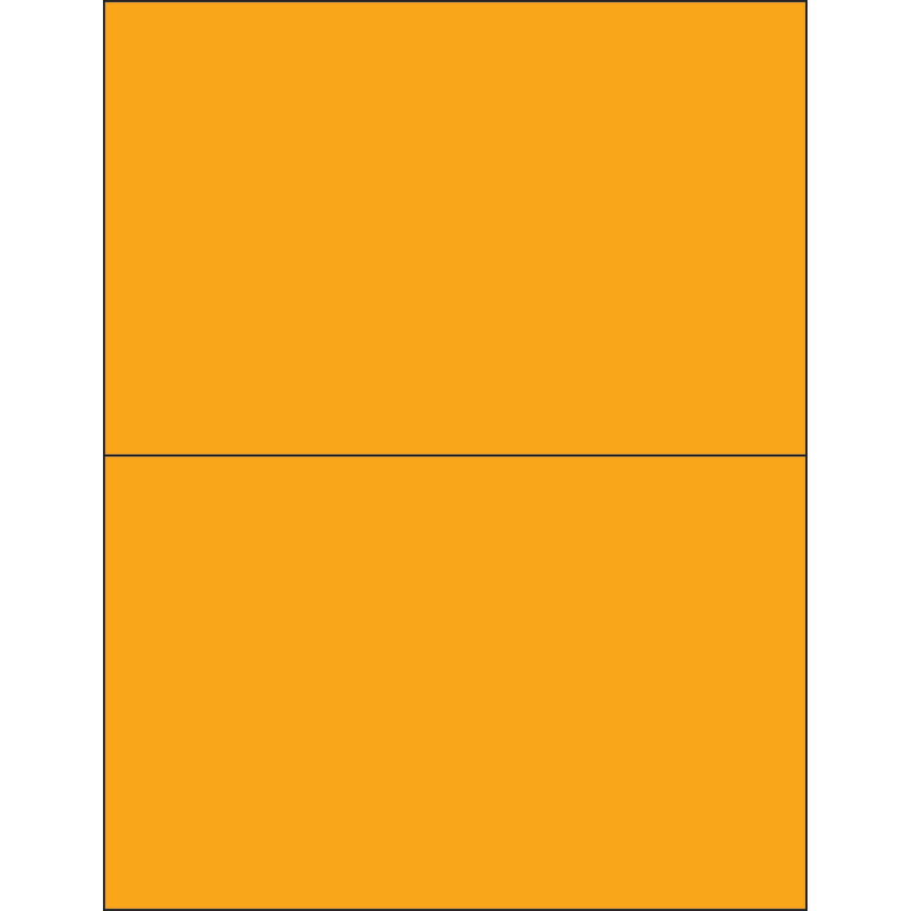 Tape Logic Permanent Labels, LL184OR, Rectangle, 8 1/2in x 5 1/2in, Fluorescent Orange, Case Of 200 MPN:LL184OR