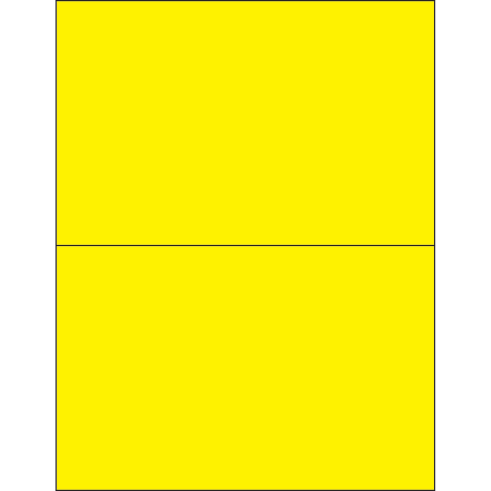 Tape Logic Permanent Labels, LL184YE, Rectangle, 8 1/2in x 5 1/2in, Fluorescent Yellow, Case Of 200 MPN:LL184YE