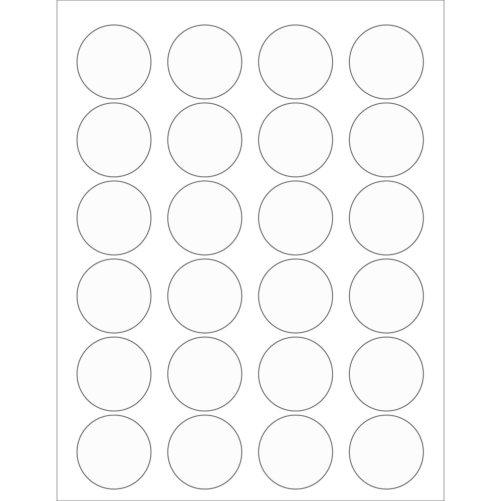 Tape Logic Round Labels For Laser Printers, LL231CL, 1 5/8in, Clear, 24 Labels Per Sheet, Case Of 100 Sheets MPN:LL231CL
