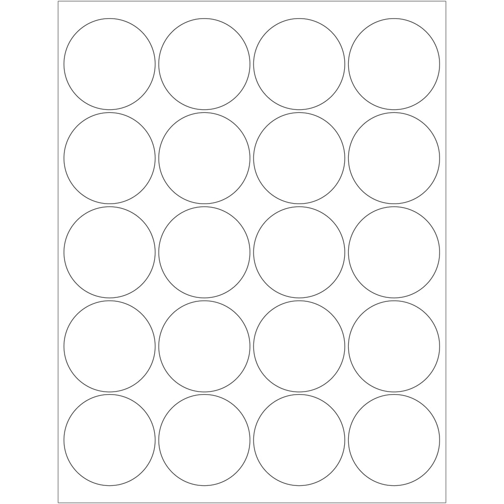 Tape Logic Round Glossy Labels For Laser Printers, LL302, 2in, White, Case Of 2, 000 MPN:LL302
