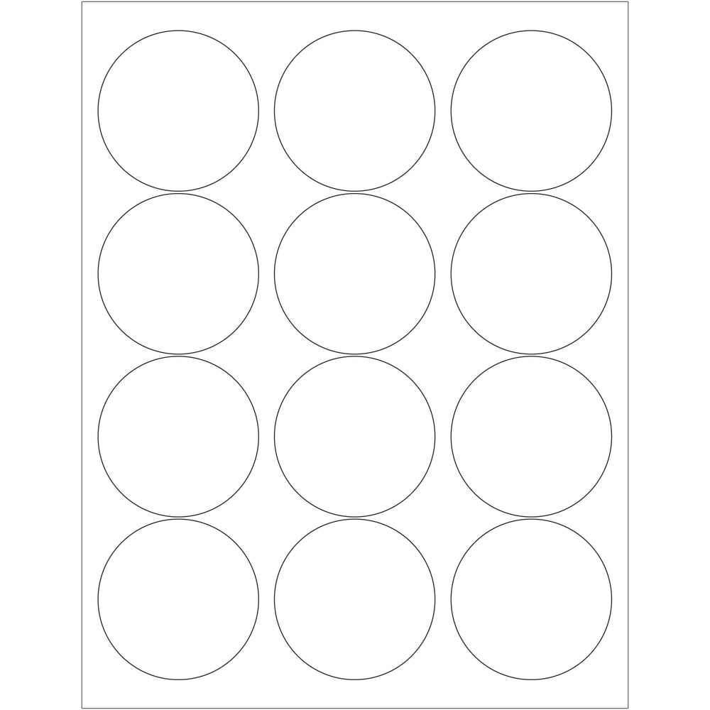 Tape Logic Round Glossy Labels For Laser Printers, LL303, 2 1/2in, White, Case Of 1, 200 MPN:LL303