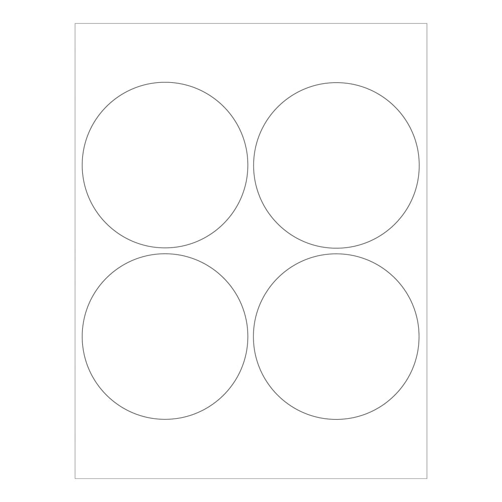 Tape Logic Round Glossy Labels For Laser Printers, LL305, 4in, White, Pack Of 400 Labels MPN:LL305